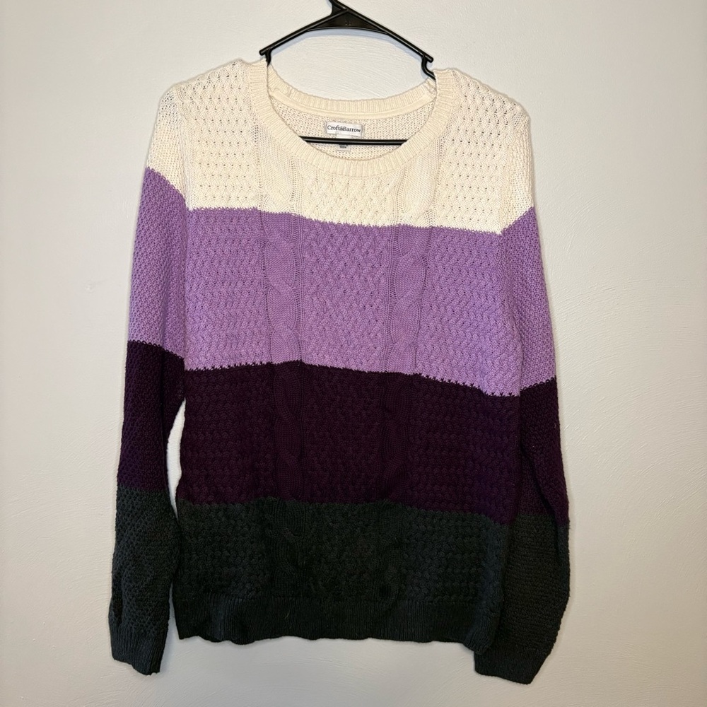 Purple Color Block Sweater
